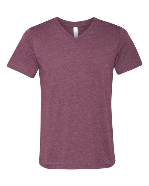 Unisex Triblend V-Neck Tee — Maroon Triblend (front) Unisex Triblend V-Neck Tee - Image 1