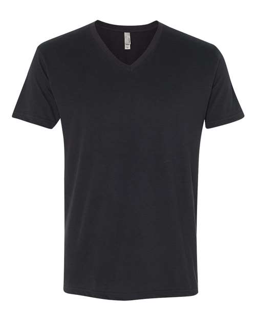 Men’s Sueded V-Neck T-Shirt — Black (front) Men’s Sueded V Neck T Shirt