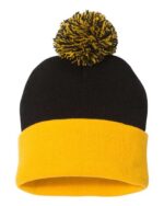 12" Pom-Pom Cuffed Beanie - Image 4