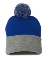 12" Pom-Pom Cuffed Beanie - Image 46