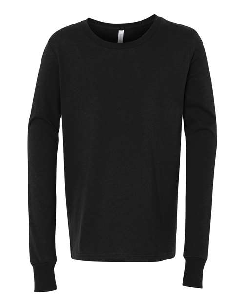 Youth Jersey Long Sleeve Tee — Black (front) Youth Jersey Long Sleeve Tee