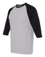 Unisex Heavy Cotton™ Raglan Three-Quarter Sleeve T-Shirt - Image 2