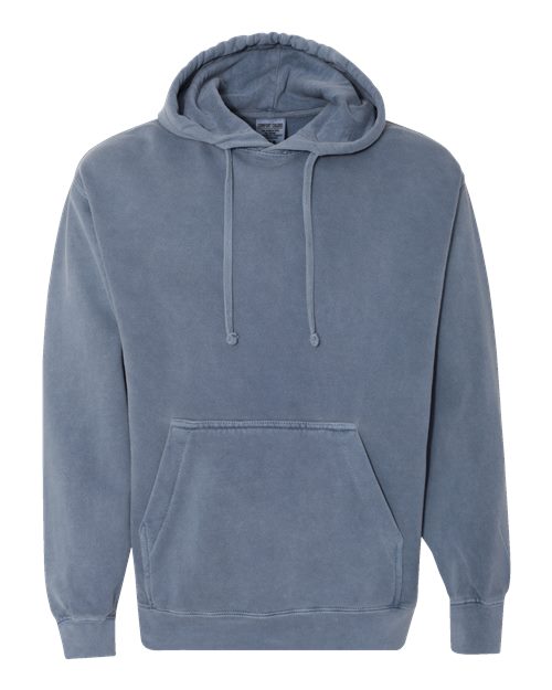 Unisex Garment-Dyed Hooded Sweatshirt — Blue Jean (front) Unisex Garment-Dyed Hooded Sweatshirt - Image 1