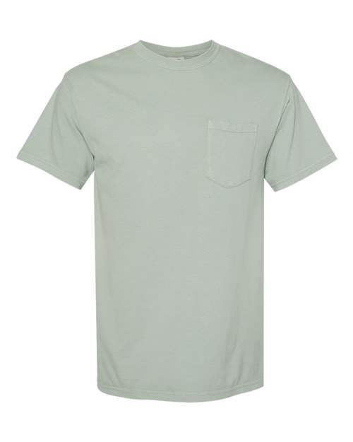 Unisex Garment-Dyed Heavyweight Pocket T-Shirt — Bay (front) Unisex Garment Dyed Heavyweight Pocket T Shirt