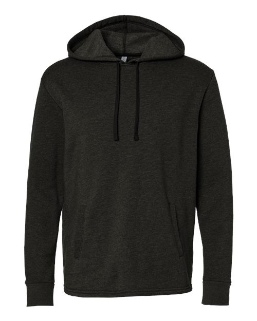 Unisex Malibu Welt Pocket Hoodie Sweatshirt — Heather Black (front) Unisex Malibu Welt Pocket Hoodie Sweatshirt - Image 1