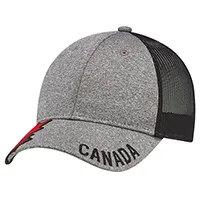 Polyester Heather / Soft Polyester Mesh 6 Panel Constructed Full Fit (Canada, Mesh Back)