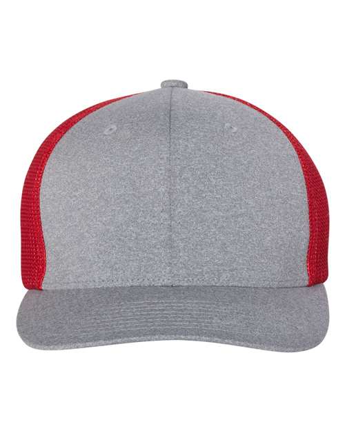 Mélange Trucker Cap — Heather Grey/ Red (front) Mélange Trucker Cap