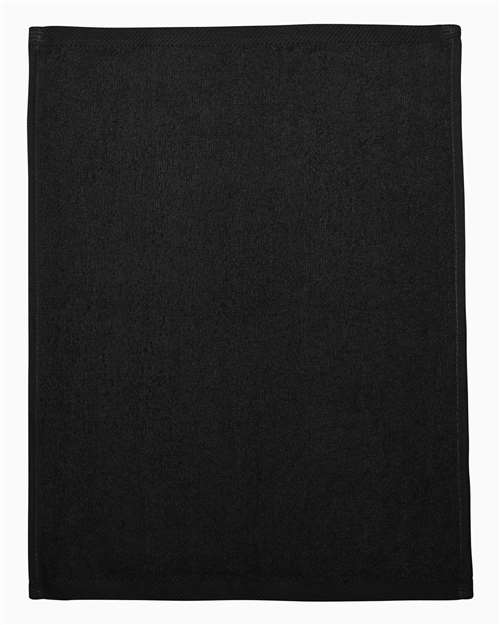 Hemmed Fingertip Towel — Black (front) Hemmed Fingertip Towel