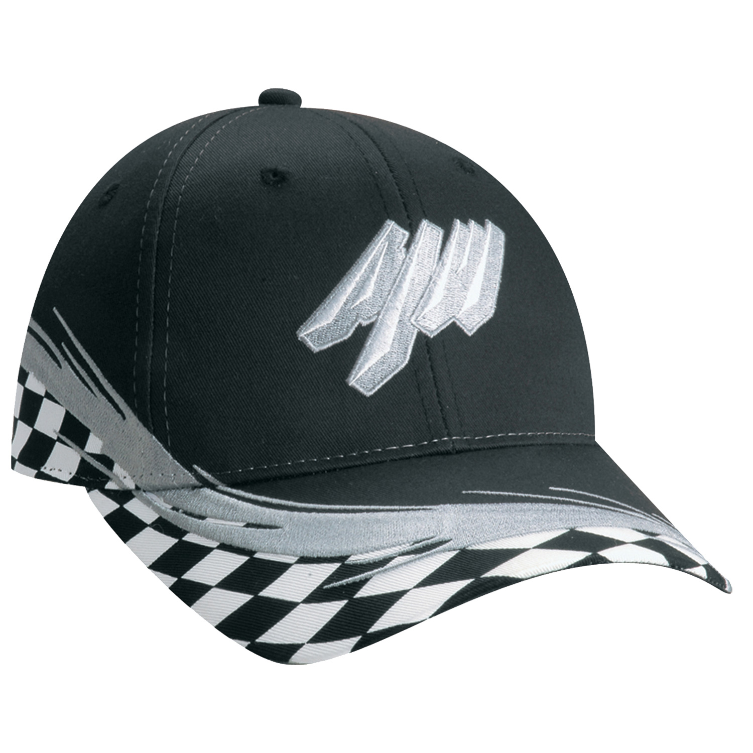 Polycotton 6 Panel Constructed Full-Fit (Grand Prix Flare) Buckram laminated front panels with Pro-Stitch Pre-curved peak Self cloth back strap with velcro closure (S3) Polycotton 6 Panel Constructed Full Fit (Grand Prix Flare)