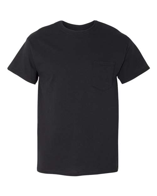 Unisex Heavy Cotton™ Pocket T-Shirt — Black (front) Unisex Heavy Cotton™ Pocket T Shirt