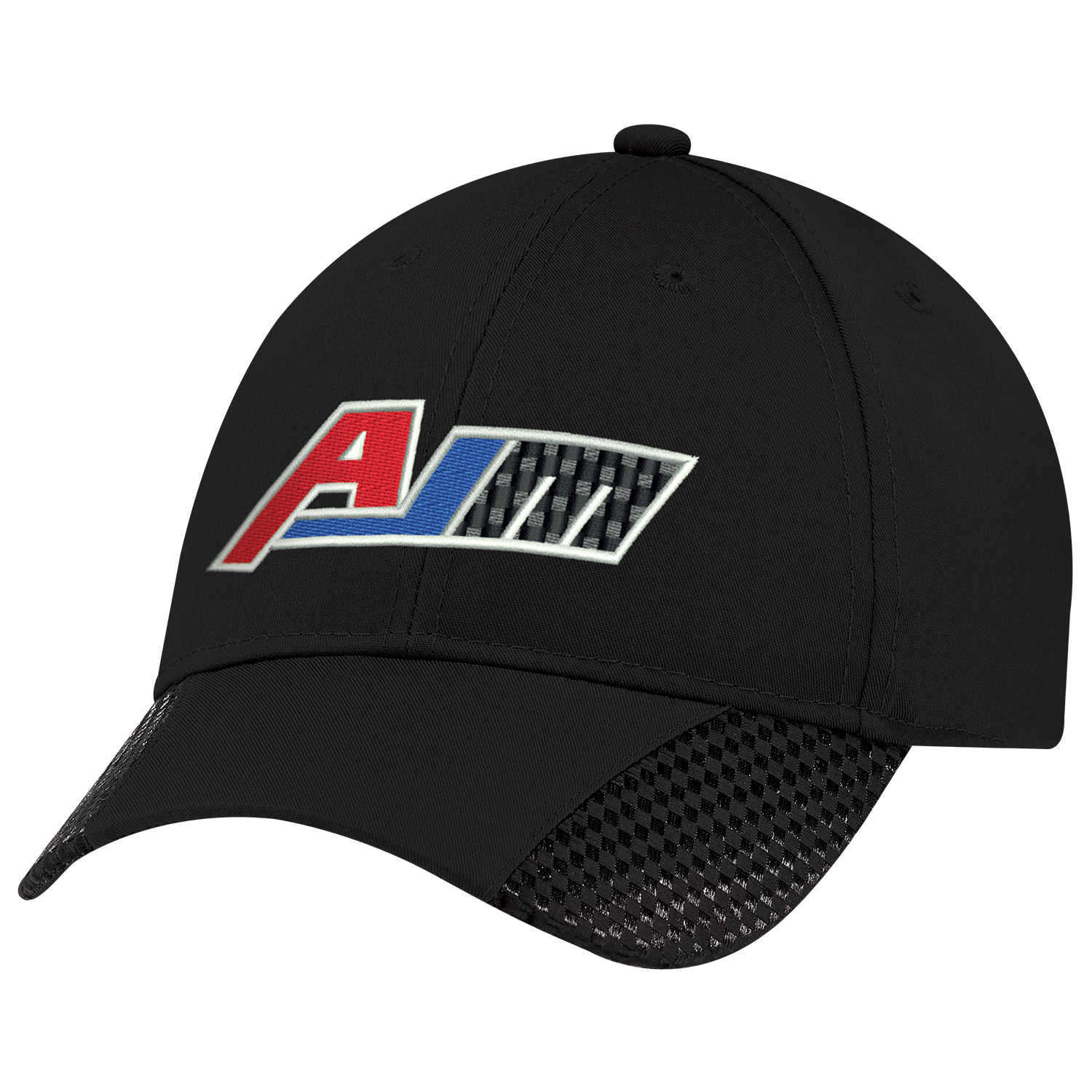 Polycotton / Faux Carbon Fibre 6 Panel Constructed Full-Fit Buckram laminated front panels with Pro-Stitch Pre-curved peak with faux carbon fibre trim (P69) Self cloth back strap with velcro closure (S3) Polycotton / Faux Carbon Fibre 6 Panel Constructed Full Fit