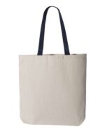 11L Canvas Tote with Contrast-Color Handles - Image 6