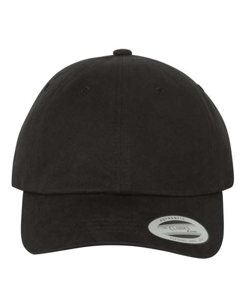 Peached Cotton Twill Dad Hat — Black (front) Peached Cotton Twill Dad Hat - Image 1