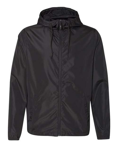 Men’s Lightweight Windbreaker Full-Zip Jacket — Black (front) Men’s Lightweight Windbreaker Full Zip Jacket