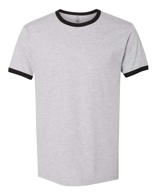 Unisex Cotton Ringer T-Shirt — Heather Grey/ Black (front) Unisex Cotton Ringer T-Shirt - Image 1