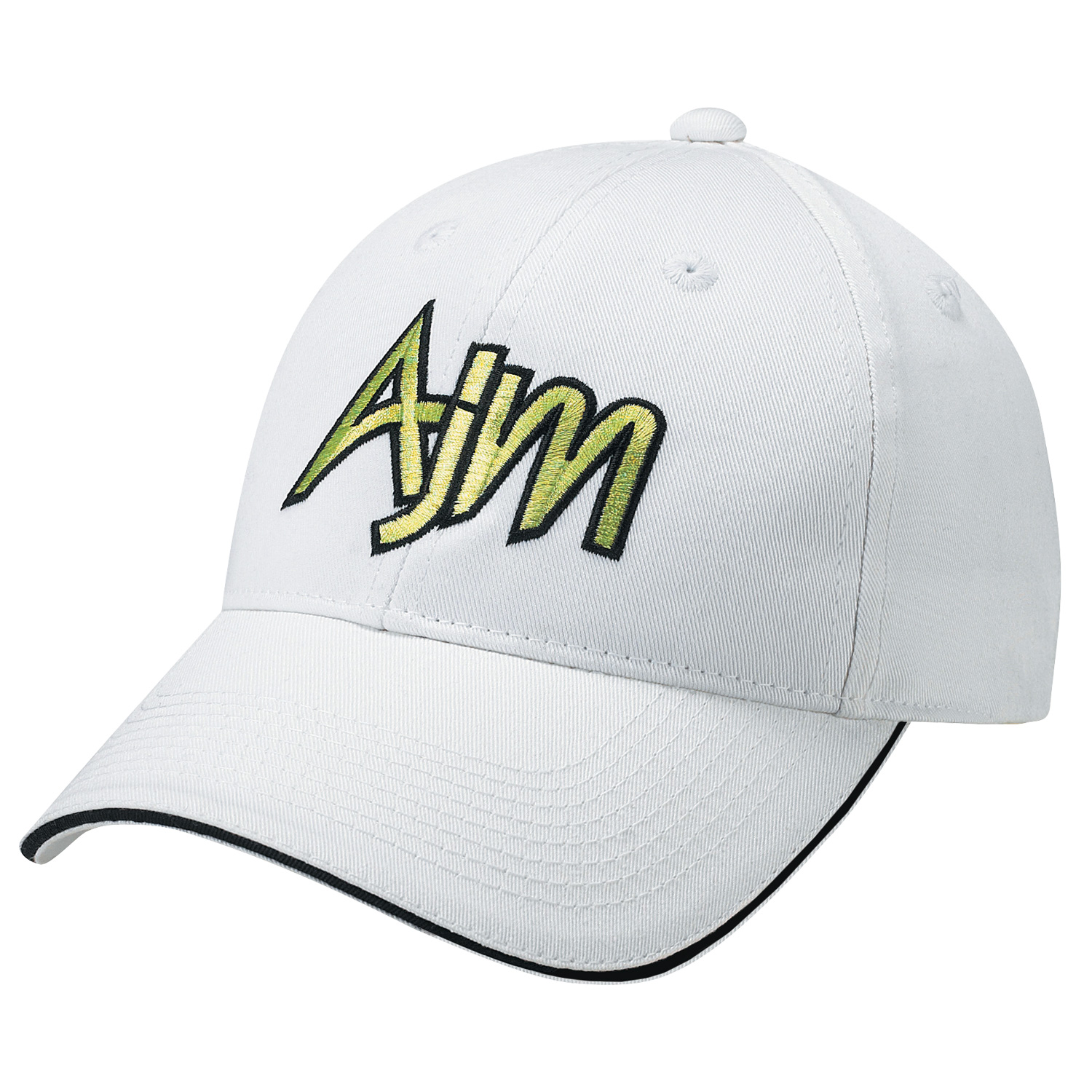 Deluxe Chino Twill 6 Panel Constructed Full-Fit Matching buckram laminated front panels with Pro-Stitch Pre-curved peak with 8 rows of stitching with contrast edge (P5) Self cloth/elastic back strap with tuck-in end and velcro closure (S28) Deluxe Chino Twill 6 Panel Constructed Full Fit