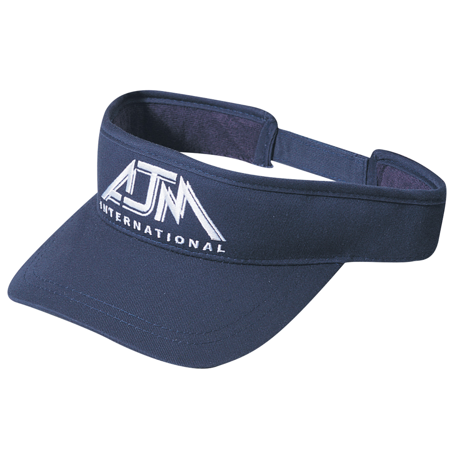 Deluxe Blended Chino Twill Visor 2 Crown height Buckram laminated front panel with Pro-Stitch Pre-curved peak with 2 rows of stitching (P1) Matching terrycloth lining Self cloth back strap with velcro closure (S3) Deluxe Blended Chino Twill Visor