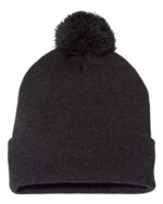 12" Pom-Pom Cuffed Beanie - Image 19
