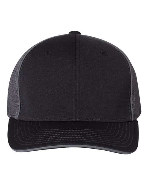 Pulse Sportmesh R-Flex Cap — Black/ Charcoal Split (front) Pulse Sportmesh R Flex Cap