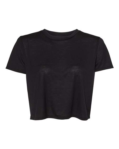 Women’s Flowy Crop Tee — Black (front) Women’s Flowy Crop Tee