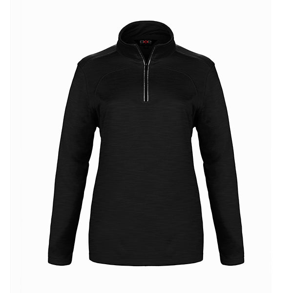 Ladies Interlock 1/4 Zip Pullover — Black Ladies Interlock 1/4 Zip Pullover
