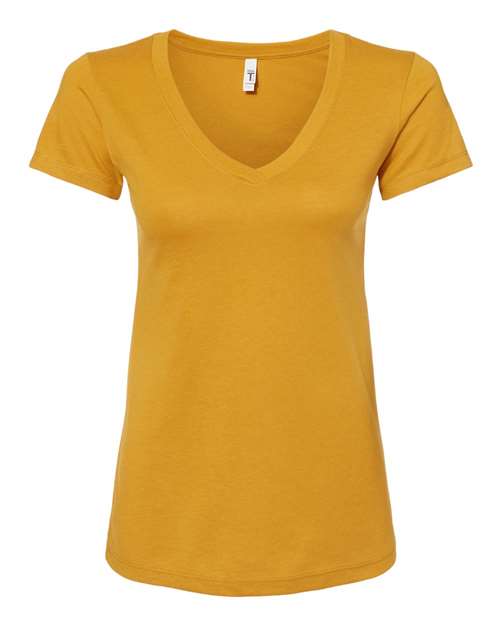 Women’s Ideal V-Neck T-Shirt — Antique Gold (front) Women’s Ideal V Neck T Shirt