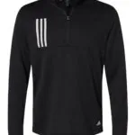 Men’s 3 Stripes Double Knit Quarter Zip Pullover