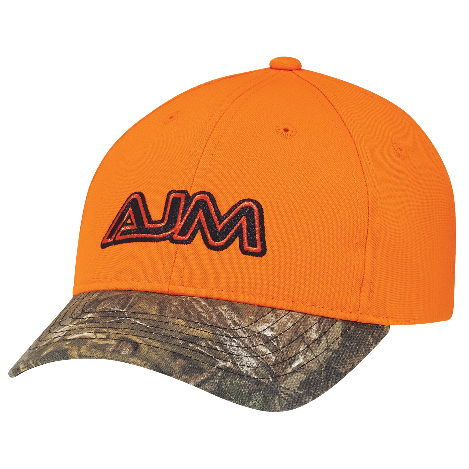Brushed Polycotton / Polyester Realtree XTRA® 6 Panel Constructed Contour Buckram laminated front panels with Pro-Stitch Pre-curved peak with 6 rows of stitching (P1) Black underpeak Self cloth tuck-in back strap with punched flip buckle and sewn grommet (S26) Brushed Polycotton / Polyester Realtree XTRA®