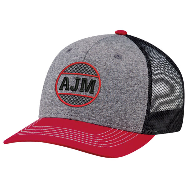 Cotton Drill / Polyester Heather / Polyester Mesh 6 Panel Constructed Pro Round (Mesh Back, Youth)