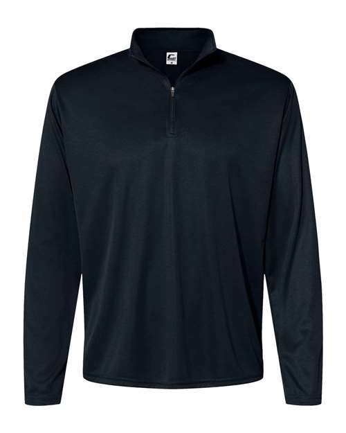 Men’s Quarter-Zip Pullover — Black (front) Men's Quarter-Zip Pullover - Image 1