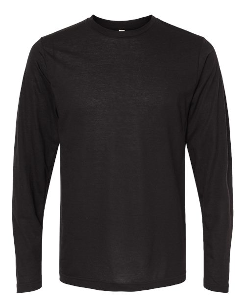 Poly-Blend Long Sleeve T-Shirt — Black (front) Poly-Blend Long Sleeve T-Shirt - Image 1
