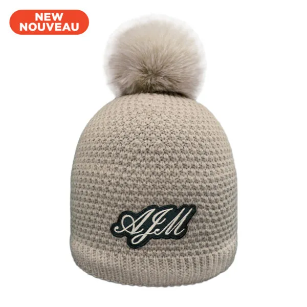 Acrylic / Polyester Micro Fleece Board Toque (Faux Rabbit Pom Pom 12cm, Women’s)