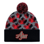 Acrylic Cuff Toque (Maple Leaf, Pom Pom 8cm)