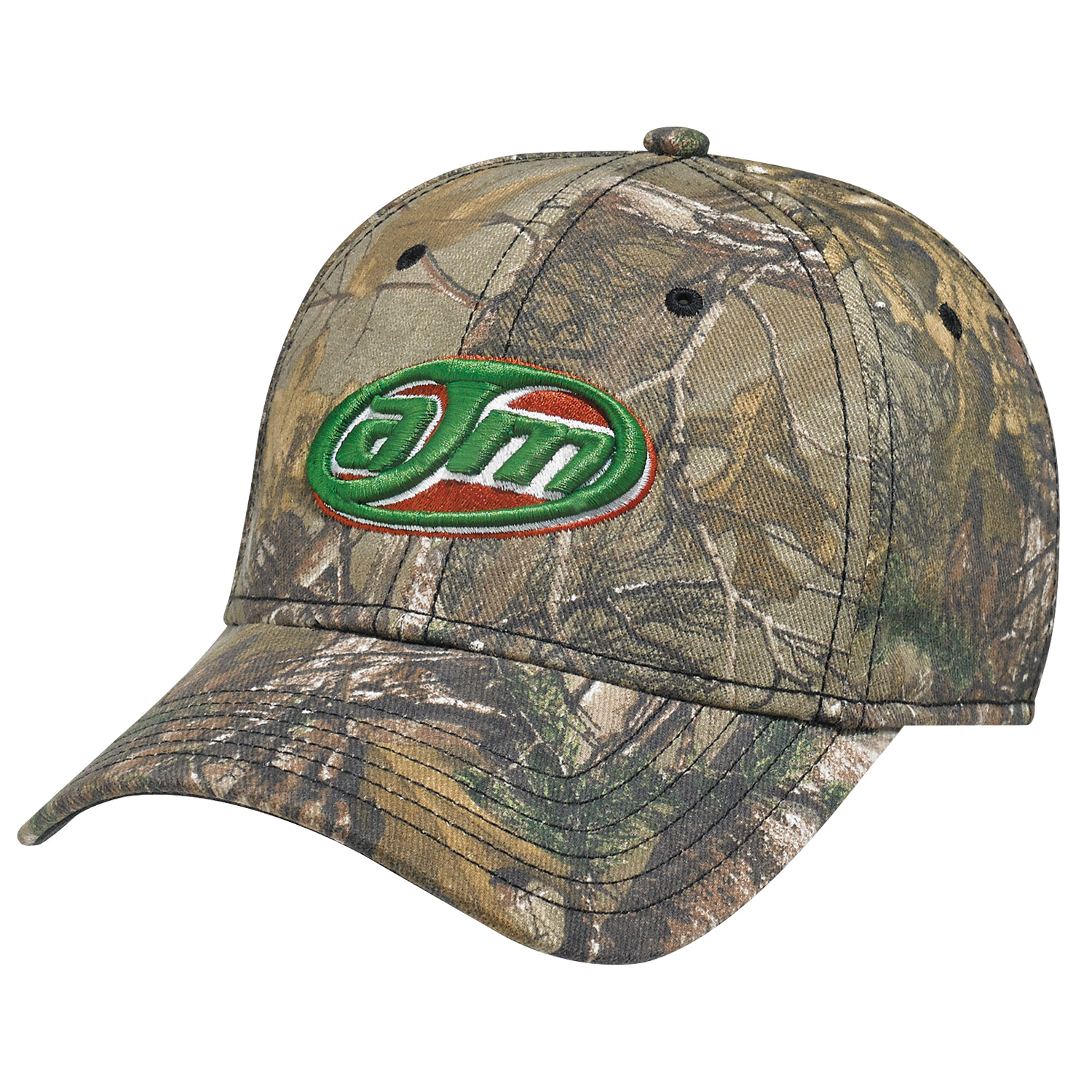 Cotton Drill & Spandex Realtree XTRA® 6 Panel Constructed Contour (A-Class, A-Flex) Deluxe buckram laminated front panels with complete Pro-Stitch Pre-curved peak with 6 rows of stitching (P1) Black underpeak Fitted back (S12) with elasticized sweatband Cotton Drill & Spandex Realtree XTRA®