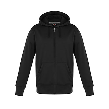 Adult Polyester Full-Zip Hooded Sweatshirt — Black Adult Polyester Full Zip Hooded Sweatshirt