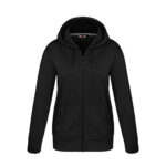 Ladies Polyester Full Zip Hooded Sweatshirt