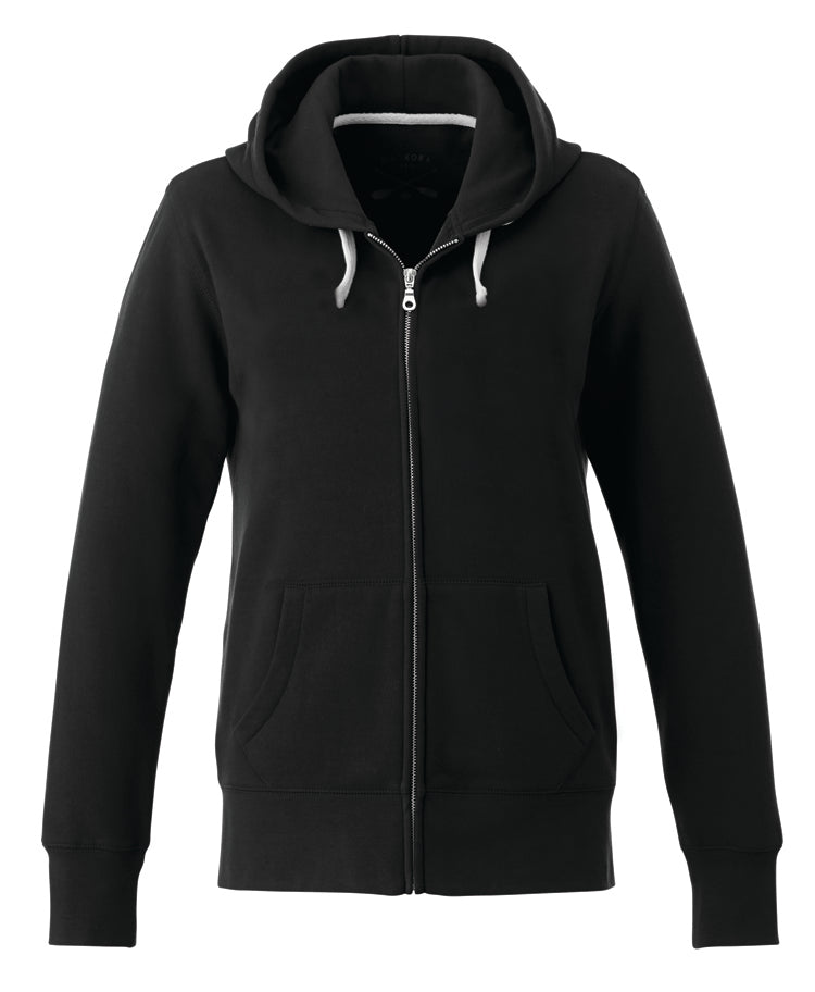 Ladies Full-Zip Hooded Sweatshirt — Black Ladies Full Zip Hooded Sweatshirt