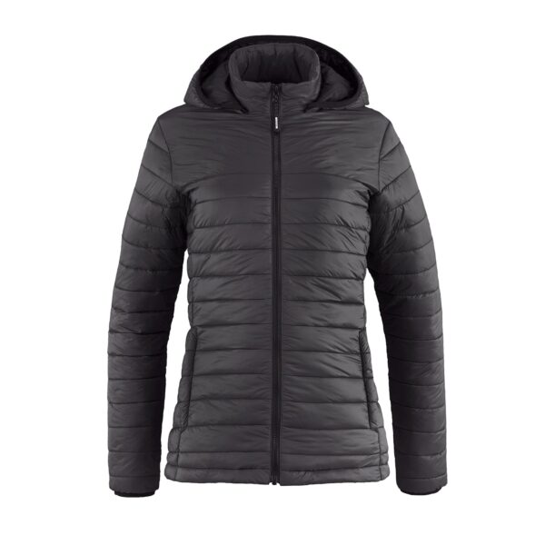 Ladies Lightweight Puffy Jacket With Detachable Hood