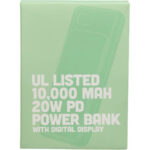 UL Listed 10000 mAh 20W Digital Display PowerBank