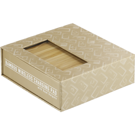 FSC® 100% Bamboo Wireless Charge Pad w/Dual Output