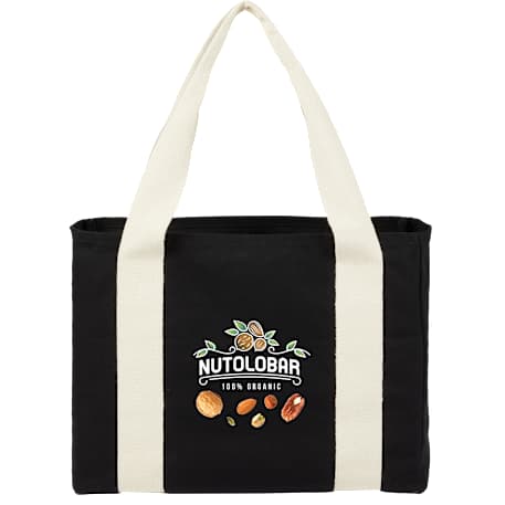 12oz Cotton Shopper Tote with Contrast Handles
