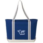 Atlantic Stripe 20oz Cotton Zippered Tote