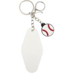 Retro Baseball Motel Keychain