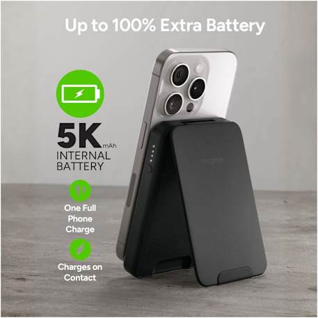 mophie® Snap+5000 mAh Wireless Power Bank w/ Stand