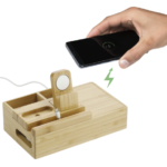 Bamboo Fast Wirelsss Charging Dock Station