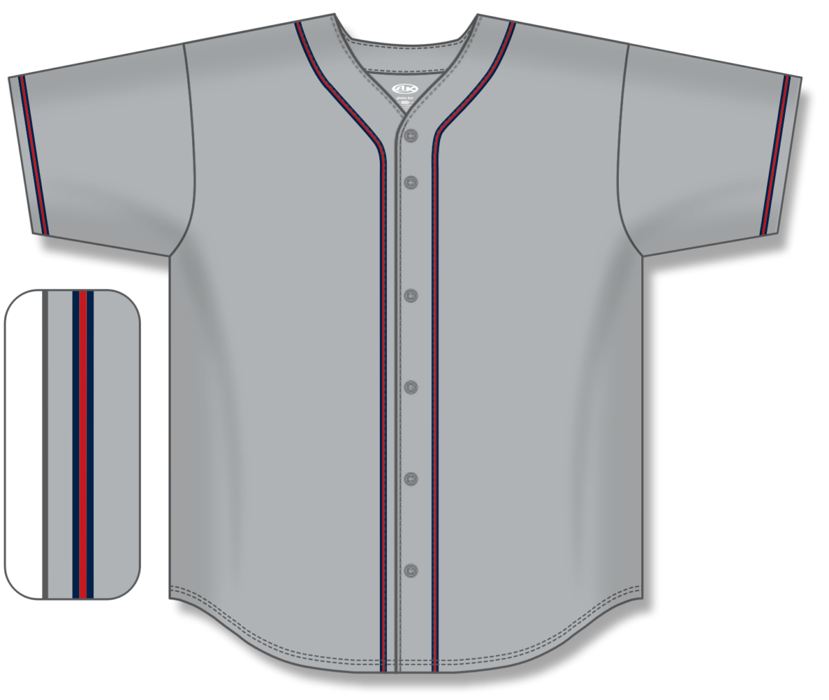 Full Button Baseball Jerseys BA5500-ATL-G01