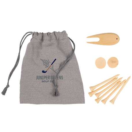 Bamboo Golf Tee Set with Recycled Pouch Bamboo Golf Tee Set with Recycled Pouch