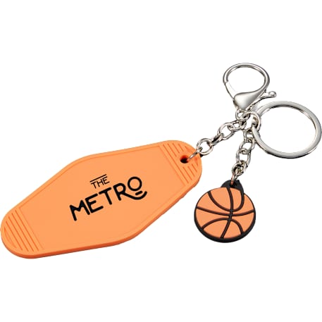 Retro Basketball Motel Keychain