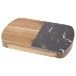 Black Marble Cheese Board Set with Knives