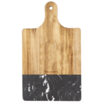 Black Marble and Wood Cutting Board